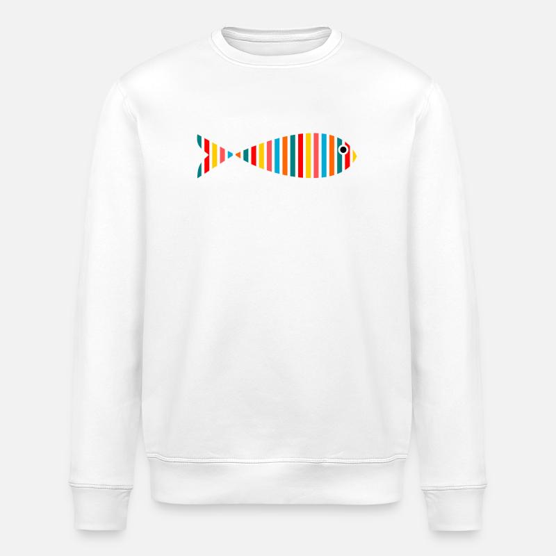 FISCH. SARDINE. FISCH. APRILFISCH. MEER - Stanley/Stella Unisex Bio-Sweatshirt ROLLER - Weiß