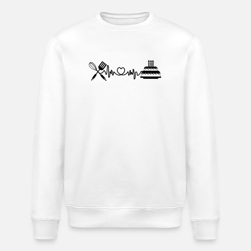 Cardio heart rate kitchen - Stanley/Stella ROLLER Unisex Organic Sweatshirt - white