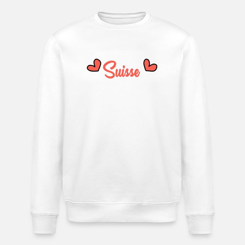SUISSE. PAYS. GENEVE. DRAPEAU - Sweat bio ROLLER Stanley/Stella Unisexe - blanc
