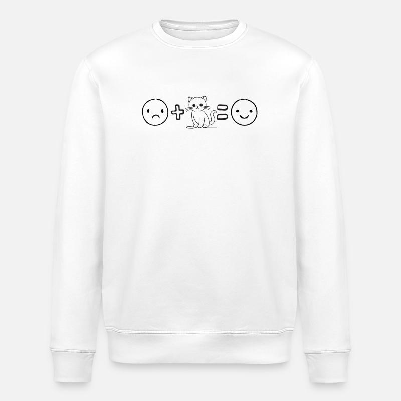 Life is better with cats - Stanley/Stella ROLLER Unisex Organic Sweatshirt - white