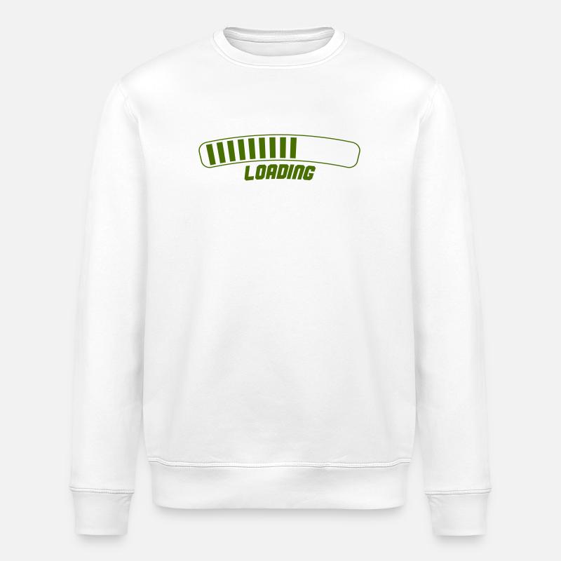 Retro Loading Screen Green - Stanley/Stella ROLLER Unisex Organic Sweatshirt - white