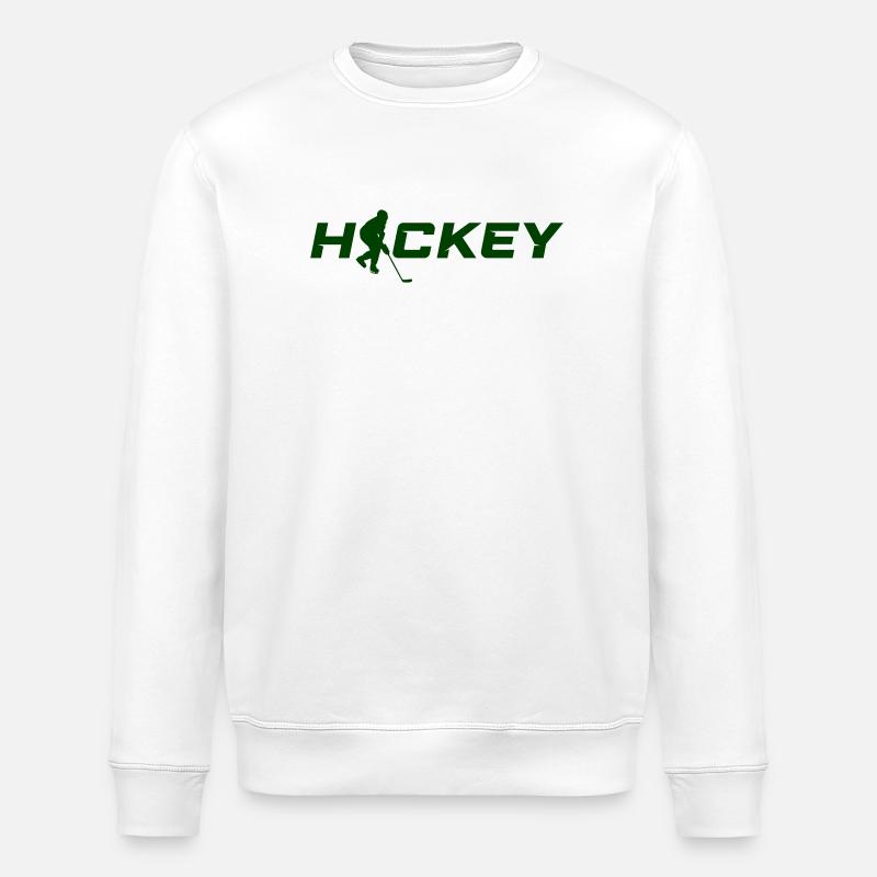 Hockey Silhouette Schriftzug Design - Stanley/Stella Unisex Bio-Sweatshirt ROLLER - Weiß