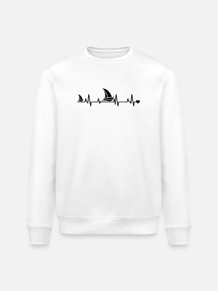 Segelboot herz - Stanley/Stella Unisex Bio-Sweatshirt ROLLER - Weiß