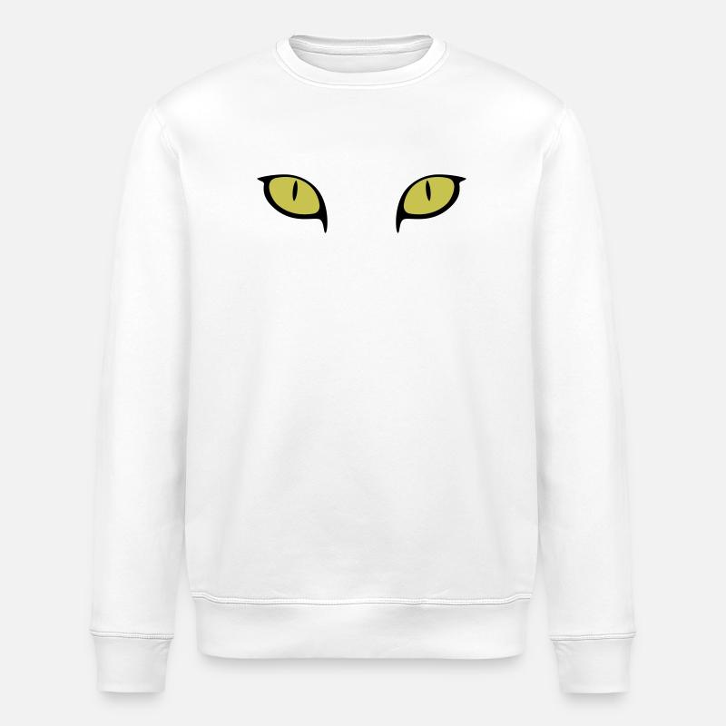 Katze Augen - Stanley/Stella Unisex Bio-Sweatshirt ROLLER - Weiß