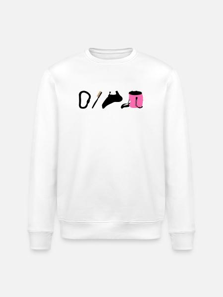 Kletterlogo Boulderemblem Kletterschuhe Bürste - Stanley/Stella Unisex Bio-Sweatshirt ROLLER - Weiß
