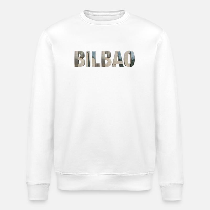 BILBAO – Typographie architecturale moderne - Sweat bio ROLLER Stanley/Stella Unisexe - blanc