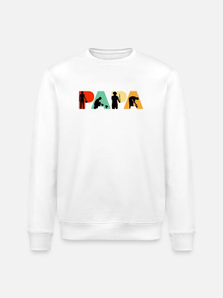 Papa Gardener Landscaping Dad Green Thumb - Stanley/Stella ROLLER Unisex Organic Sweatshirt - white