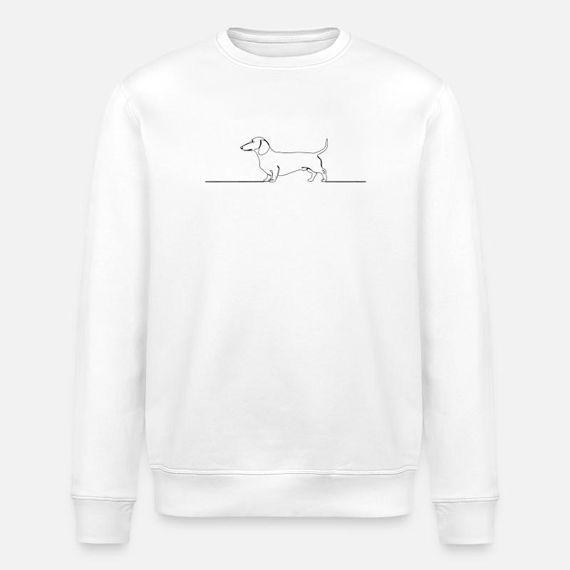 Dachshund Dachshund One Line Art - Stanley/Stella ROLLER Unisex Organic Sweatshirt - white