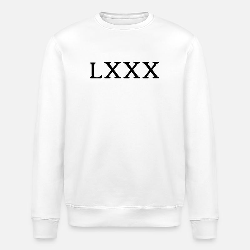 80 Jahre - römische Ziffern - Stanley/Stella Unisex Bio-Sweatshirt ROLLER - Weiß