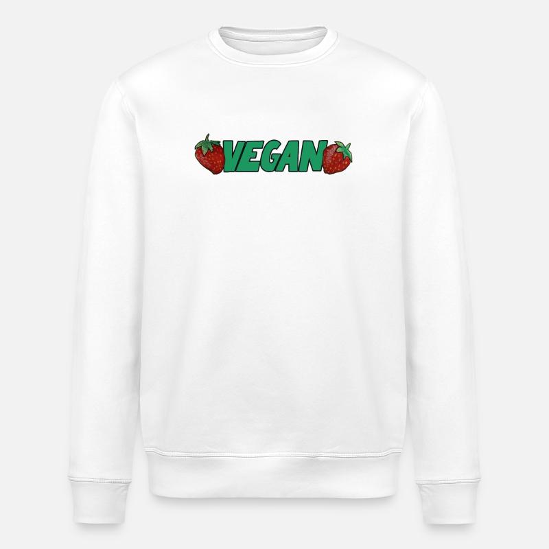 Vegane Erdbeeren Bold Logo - Stanley/Stella Unisex Bio-Sweatshirt ROLLER - Weiß