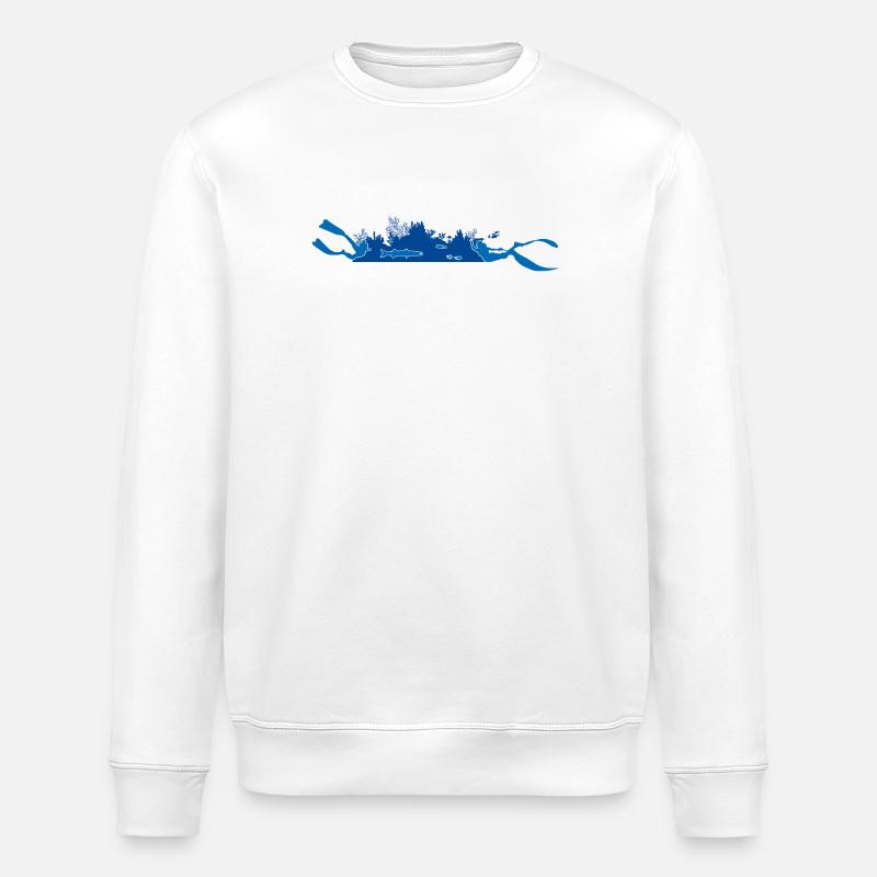 Tauchen & Freitauchen – Silueta Arrecife - Stanley/Stella Unisex Bio-Sweatshirt ROLLER - Weiß