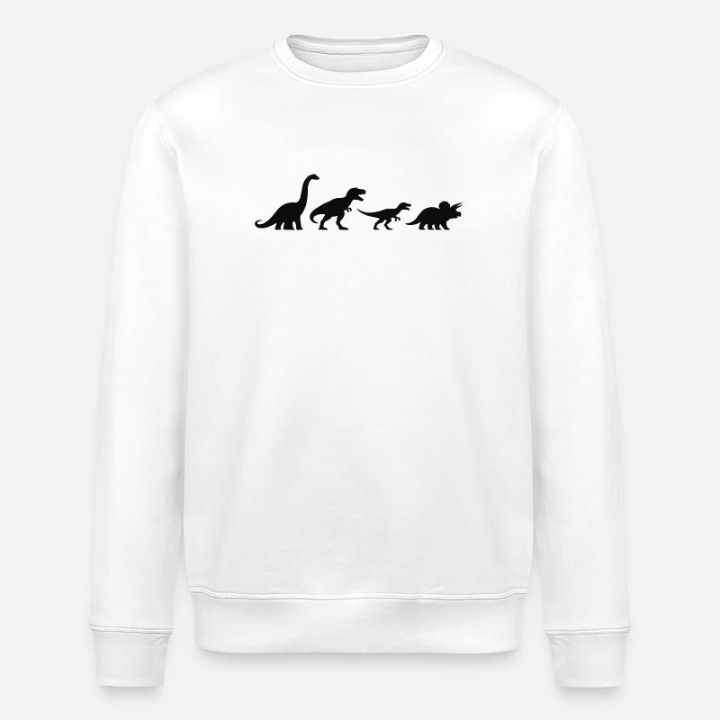 Dino-Silhouetten  - Stanley/Stella Unisex Bio-Sweatshirt ROLLER - Weiß