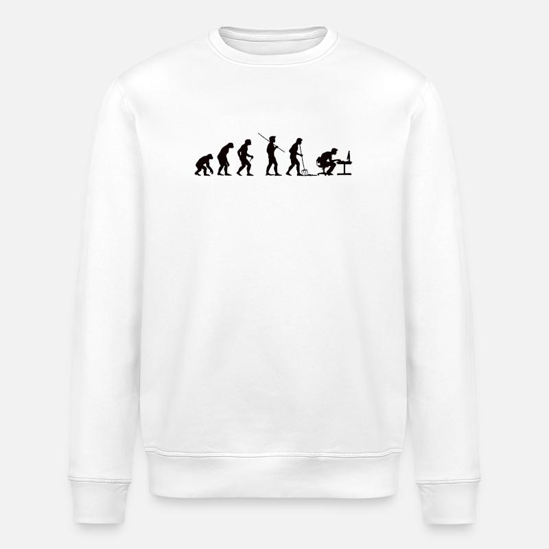 Programmer Evolution Computer Scientist Developer - Stanley/Stella ROLLER Unisex Organic Sweatshirt - white