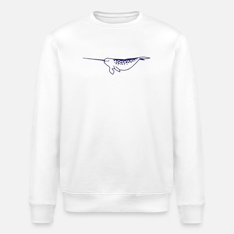 Narwal Meeres-Einhorn Design - Stanley/Stella Unisex Bio-Sweatshirt ROLLER - Weiß