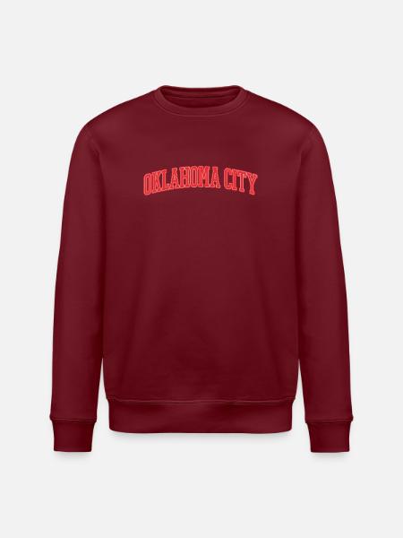 Oklahoma City Varsity Lettering - Stanley/Stella ROLLER Unisex Organic Sweatshirt - white