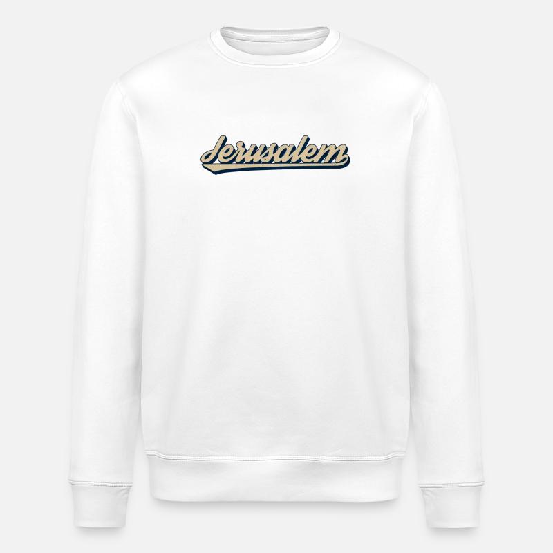 Jerusalem Schriftzug Design - Stanley/Stella Unisex Bio-Sweatshirt ROLLER - Weiß
