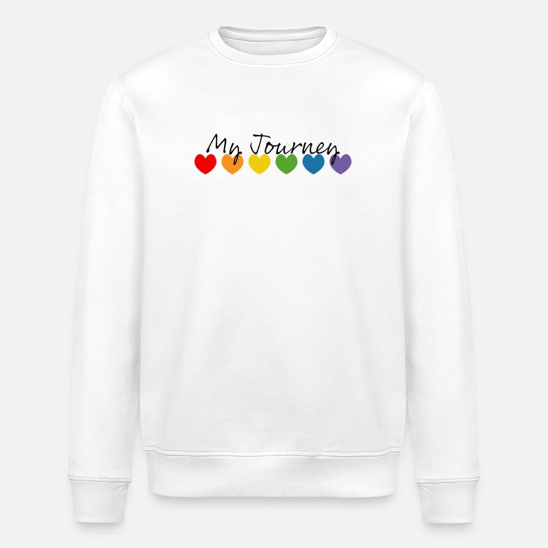 Regenbogenherzchen my journey schwarz - Stanley/Stella Unisex Bio-Sweatshirt ROLLER - Weiß