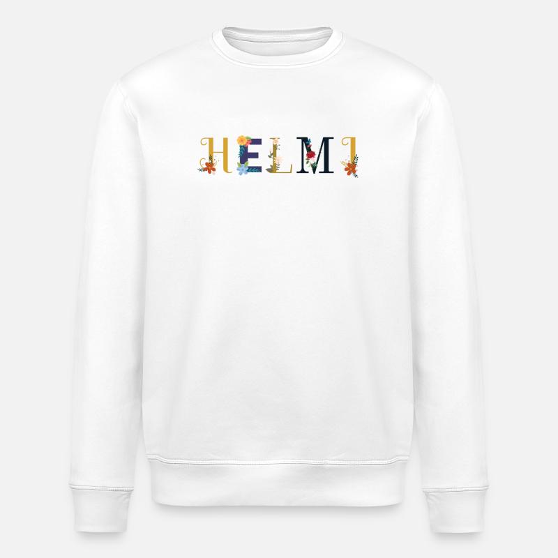 Le nom HELMI est fleuri - Sweat bio ROLLER Stanley/Stella Unisexe - blanc