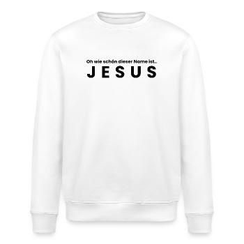 Der Name Jesus - christliche klamotten - Stanley/Stella Unisex Bio-Sweatshirt ROLLER - Weiß - Vorne - Nik (191cm)