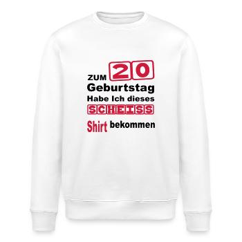 anniversaire 20 - Sweat bio ROLLER Stanley/Stella Unisexe - blanc - Devant - Nik (191cm)