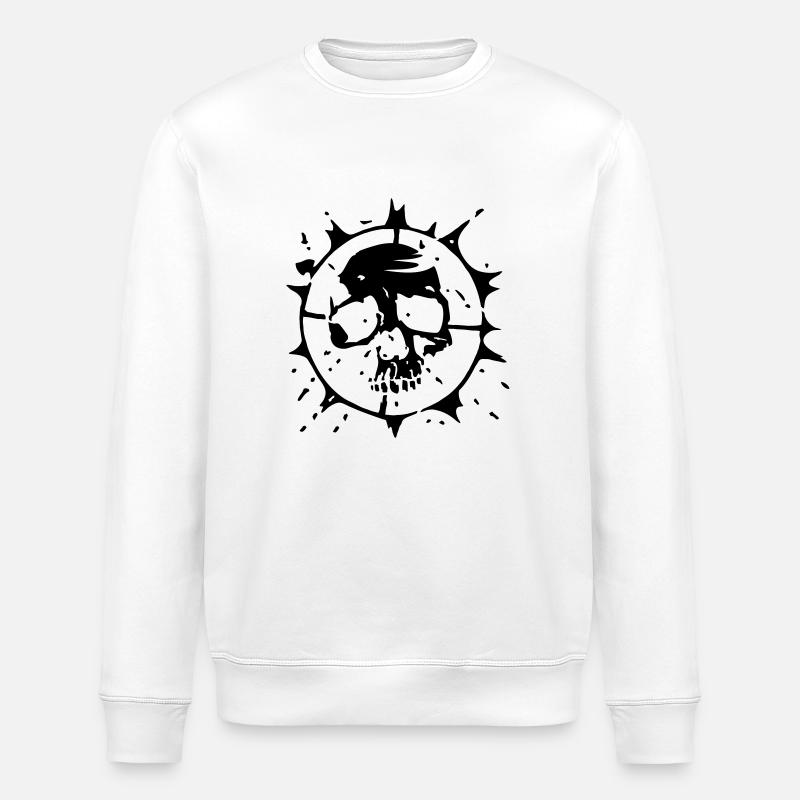 TARGET DOEL SKULL - Stanley/Stella Unisex Bio-Sweatshirt ROLLER - Weiß