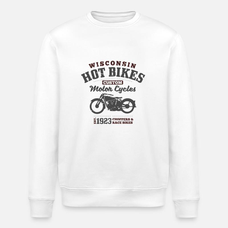 Wisconsin Hot Bikes - Sweat bio ROLLER Stanley/Stella Unisexe - blanc