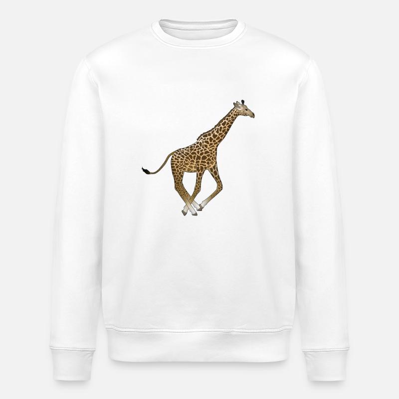 Run giraffe - Stanley/Stella ROLLER Unisex Organic Sweatshirt - white