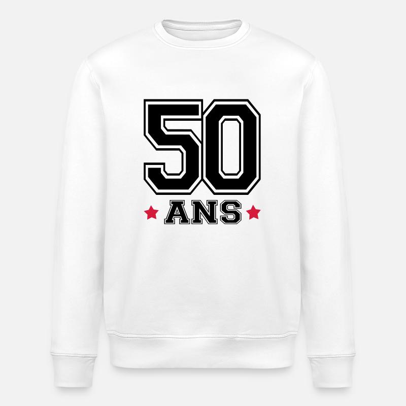 50 ANS - Sweat bio ROLLER Stanley/Stella Unisexe - blanc