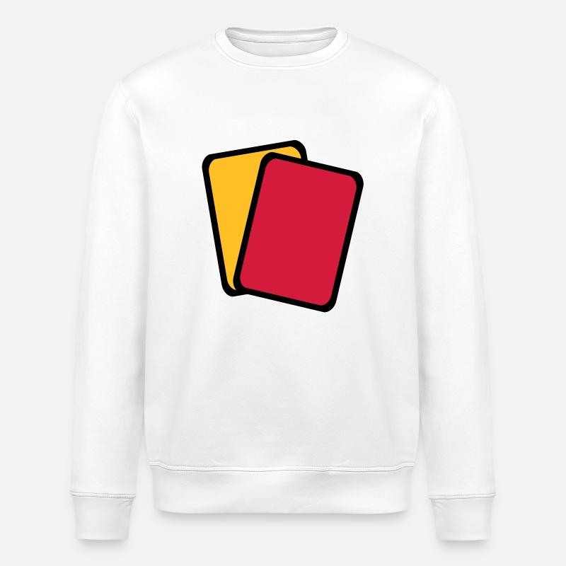 Red yellow card - Stanley/Stella ROLLER Unisex Organic Sweatshirt - white