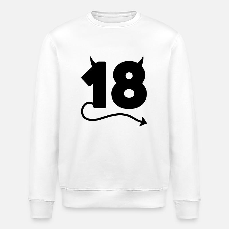 18ème Anniversaire - Sweat bio ROLLER Stanley/Stella Unisexe - blanc