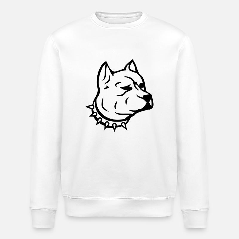 pit_dog_c1 - Stanley/Stella ROLLER Unisex Organic Sweatshirt - white