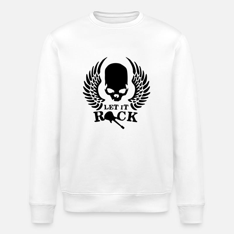 rock__roll_wing_skull_112013_e_1c - Stanley/Stella Unisex Bio-Sweatshirt ROLLER - Weiß