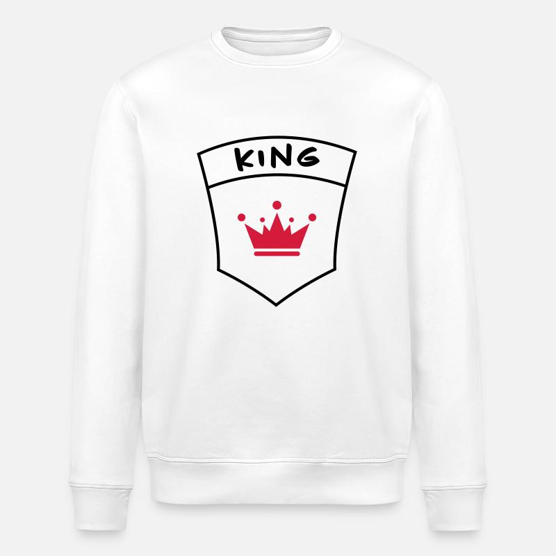 King auf Brusttasche - Stanley/Stella Unisex Bio-Sweatshirt ROLLER - Weiß