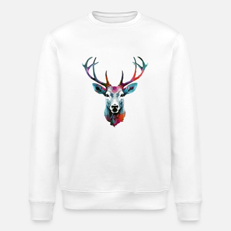 Reno der Hirsch - Stanley/Stella Unisex Bio-Sweatshirt ROLLER - Weiß