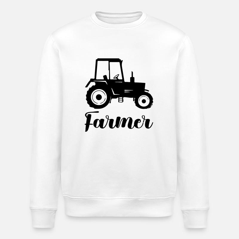 Tracteur Agriculteur - Sweat bio ROLLER Stanley/Stella Unisexe - blanc