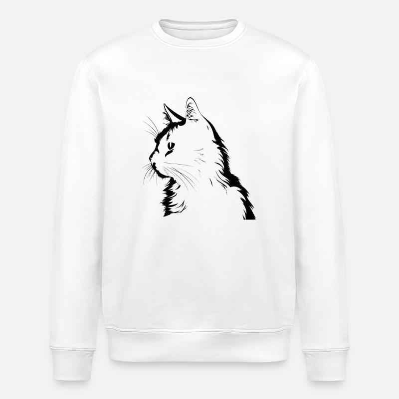 Katze, katzenmotiv - Stanley/Stella Unisex Bio-Sweatshirt ROLLER - Weiß