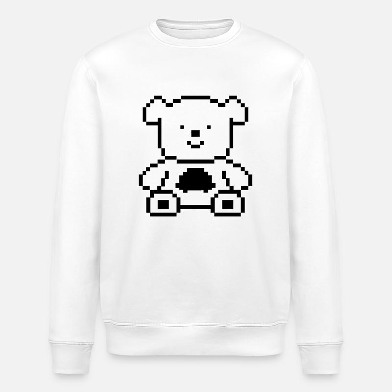 Ours pixel - Sweat bio ROLLER Stanley/Stella Unisexe - blanc