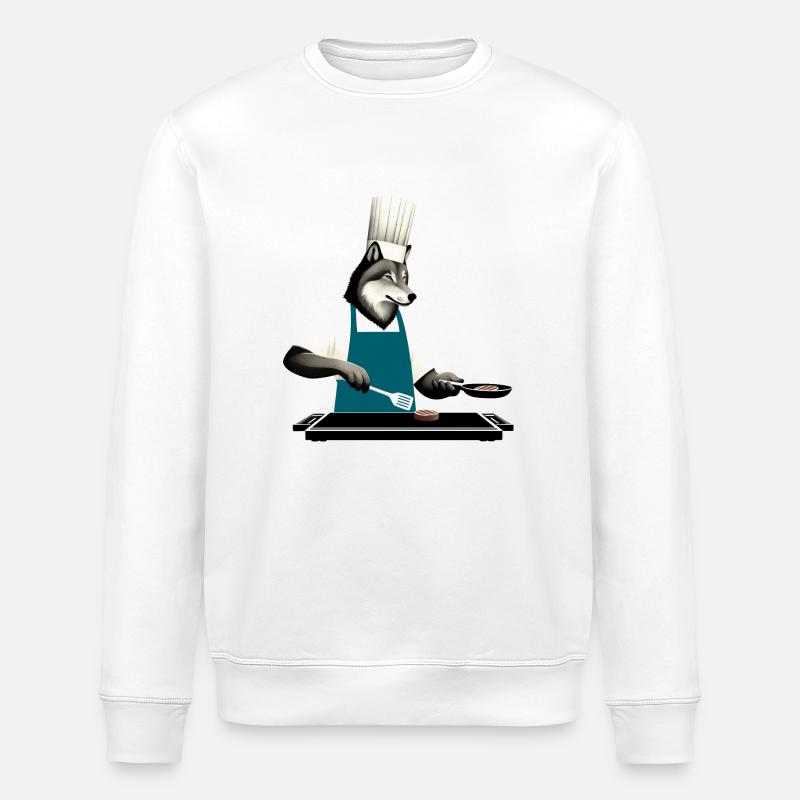 Maître du grill Wolf - Sweat bio ROLLER Stanley/Stella Unisexe - blanc