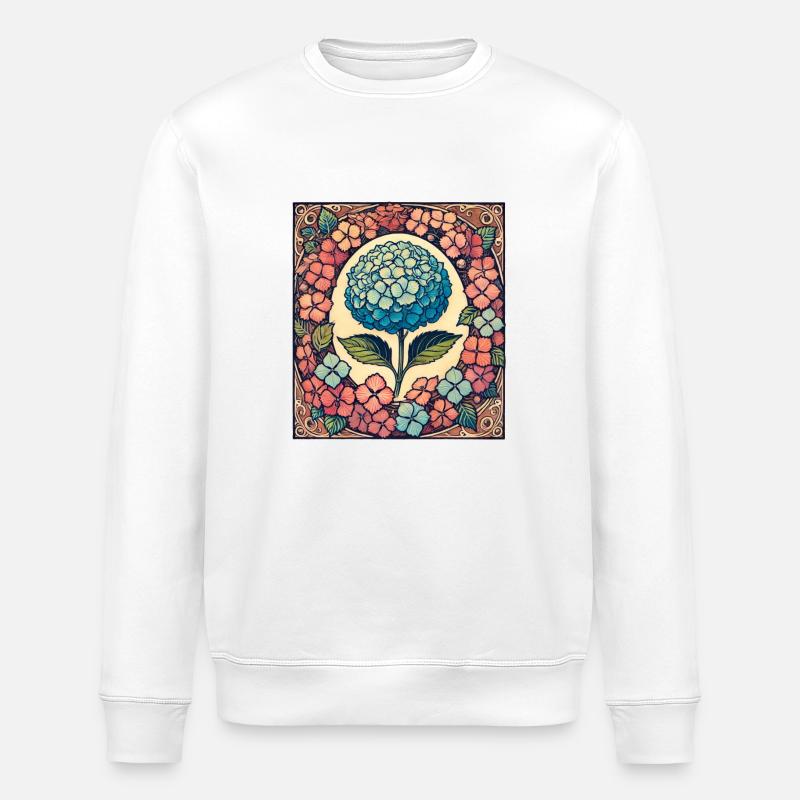 Hydrangea - Stanley/Stella ROLLER Unisex Organic Sweatshirt - white