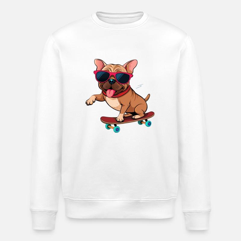 Chien cool en action - Sweat bio ROLLER Stanley/Stella Unisexe - blanc