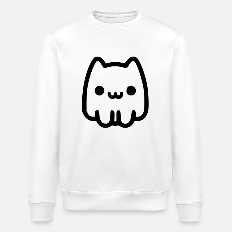 Ghost Cat - Stanley/Stella ROLLER Unisex Organic Sweatshirt - white