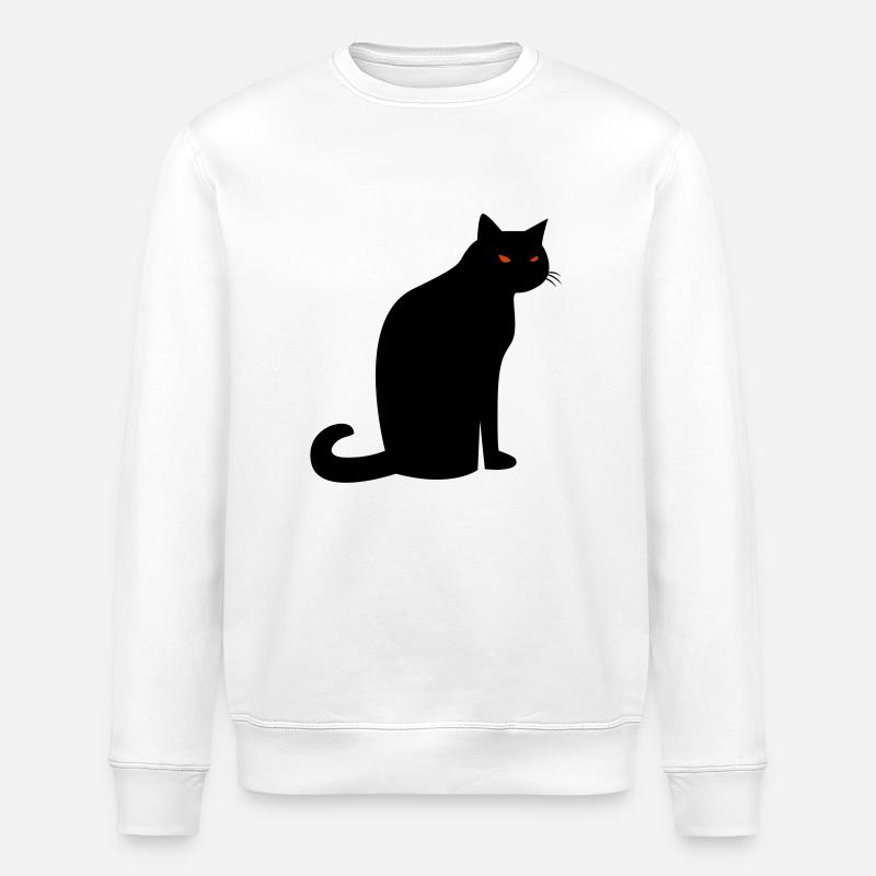 Chat noir effrayant Halloween - Sweat bio ROLLER Stanley/Stella Unisexe - blanc