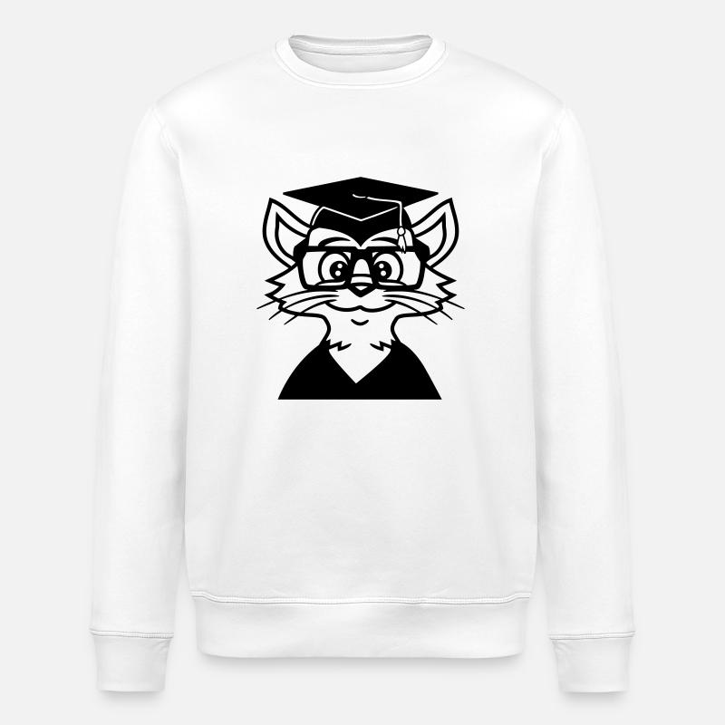 College Graduation Cat Graduation Passed - Stanley/Stella ROLLER Unisex Organic Sweatshirt - white
