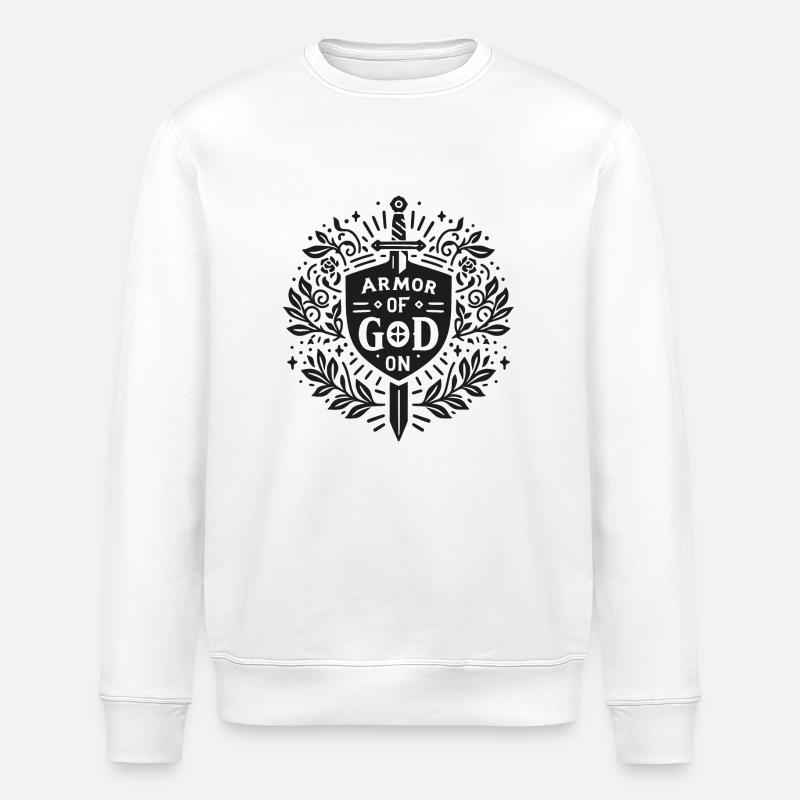 L’armure de Dieu sur - Sweat bio ROLLER Stanley/Stella Unisexe - blanc