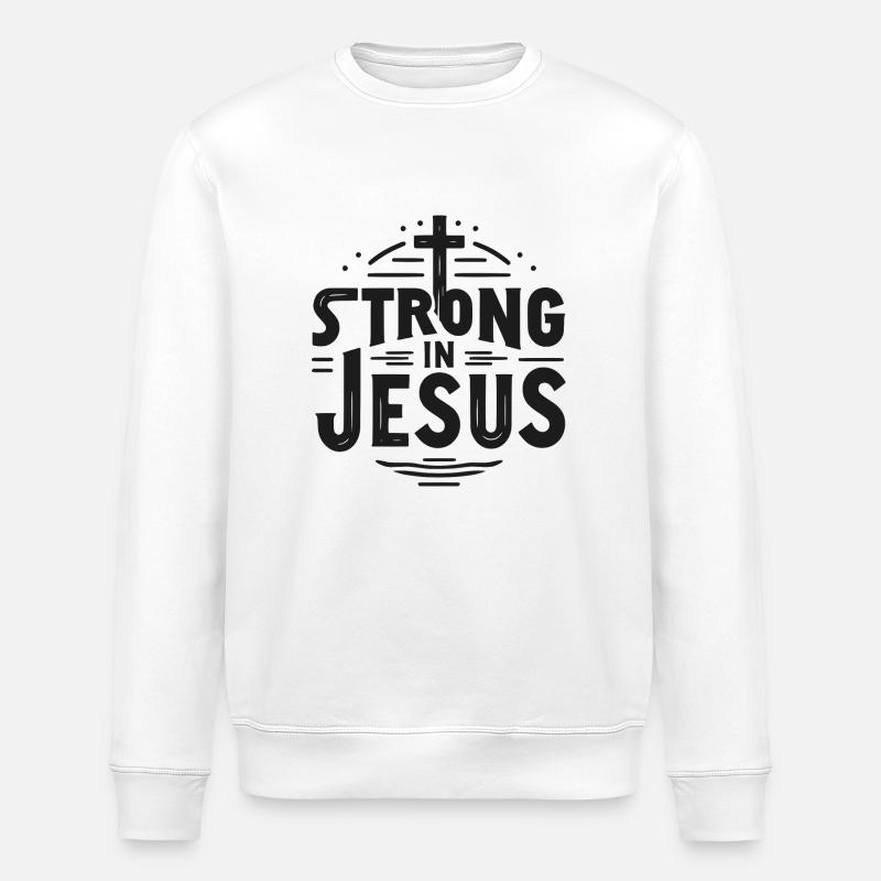 Stark in Jesus - Stanley/Stella Unisex Bio-Sweatshirt ROLLER - Weiß