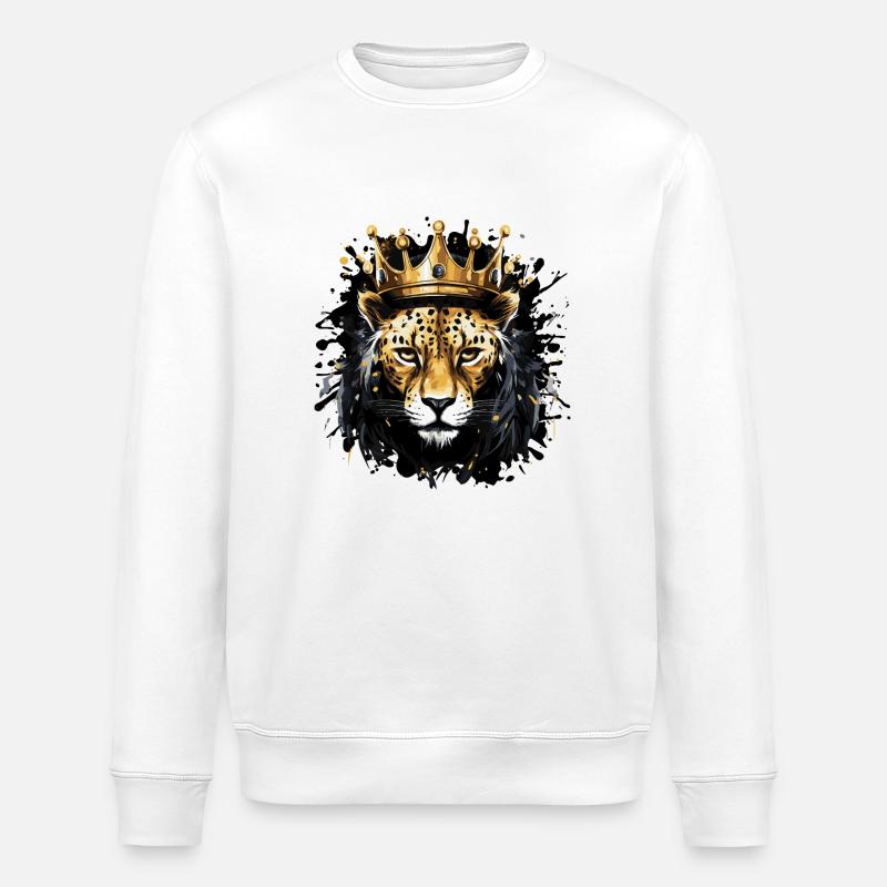 Guépard : Couronne d’animal - Sweat bio ROLLER Stanley/Stella Unisexe - blanc