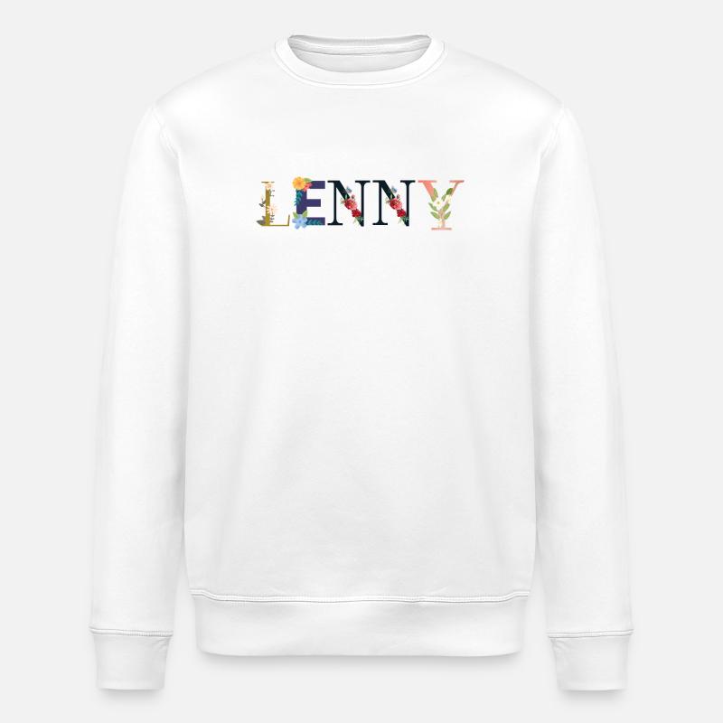 LENNY Name mit Blumen geschmückt - Stanley/Stella Unisex Bio-Sweatshirt ROLLER - Weiß