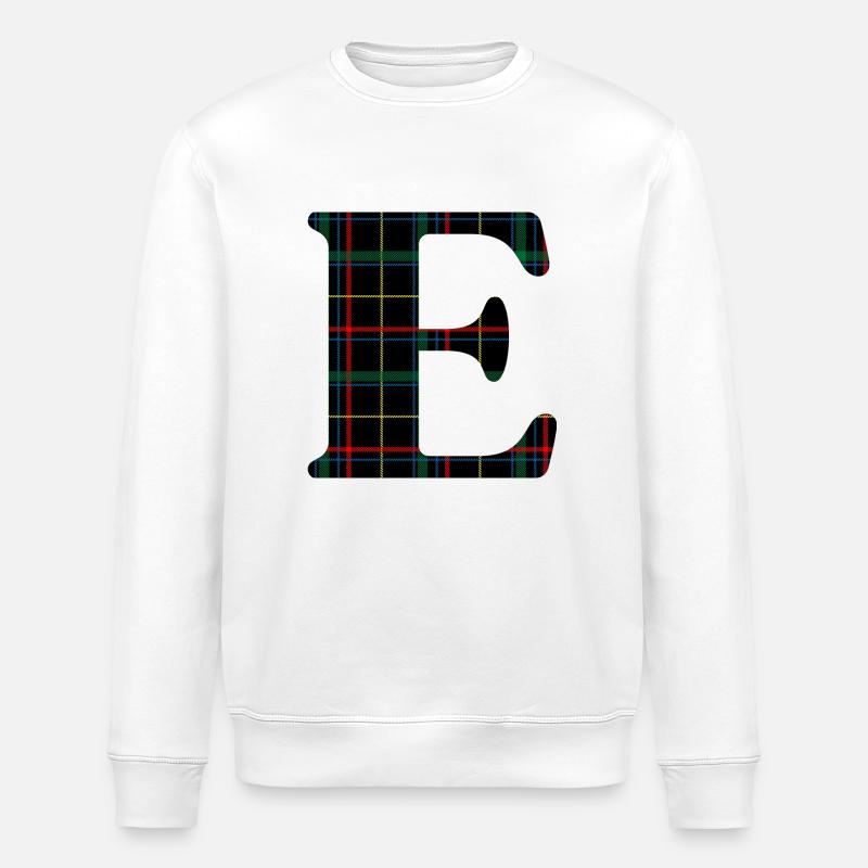 Monogramm und schottischer Tartan - Stanley/Stella Unisex Bio-Sweatshirt ROLLER - Weiß