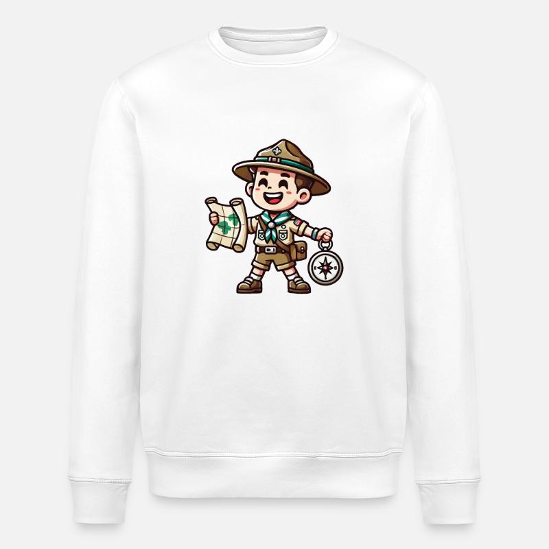 Bande dessinée des Boy Scouts - Sweat bio ROLLER Stanley/Stella Unisexe - blanc