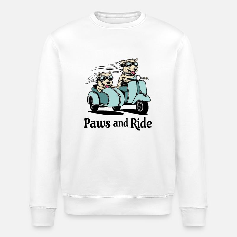 Paws and ride - Stanley/Stella ROLLER Unisex Organic Sweatshirt - white